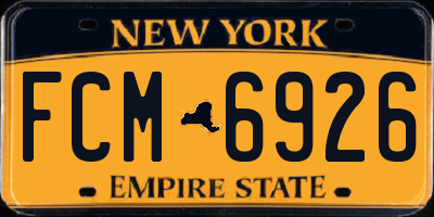 NY license plate FCM6926