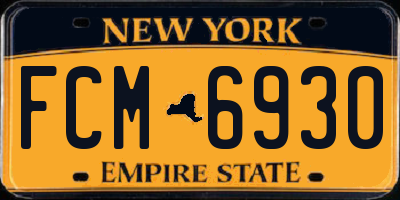NY license plate FCM6930