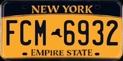 NY license plate FCM6932
