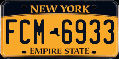 NY license plate FCM6933