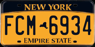 NY license plate FCM6934