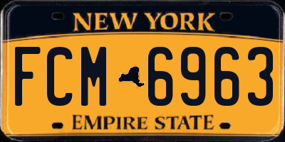 NY license plate FCM6963