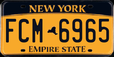 NY license plate FCM6965