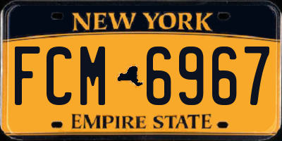 NY license plate FCM6967