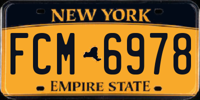 NY license plate FCM6978