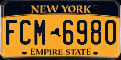 NY license plate FCM6980