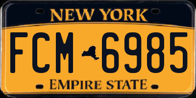 NY license plate FCM6985