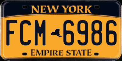NY license plate FCM6986