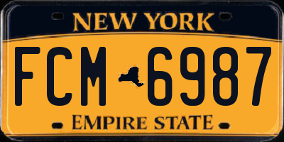 NY license plate FCM6987