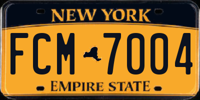 NY license plate FCM7004