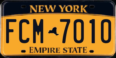 NY license plate FCM7010