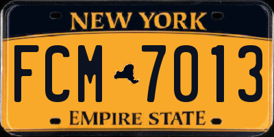 NY license plate FCM7013