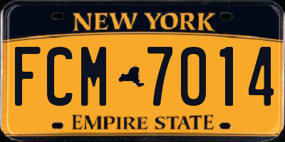 NY license plate FCM7014