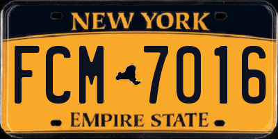 NY license plate FCM7016