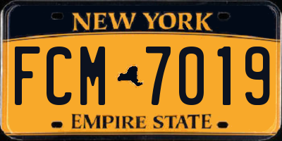 NY license plate FCM7019