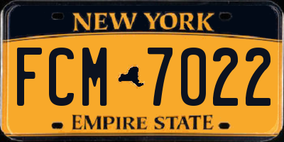 NY license plate FCM7022