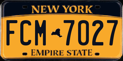 NY license plate FCM7027