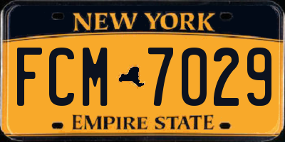 NY license plate FCM7029