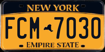 NY license plate FCM7030