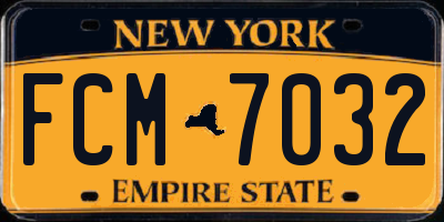 NY license plate FCM7032