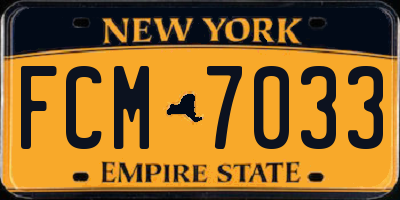 NY license plate FCM7033
