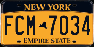 NY license plate FCM7034