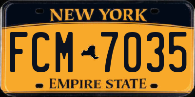 NY license plate FCM7035