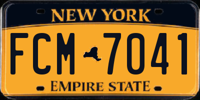 NY license plate FCM7041