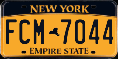 NY license plate FCM7044