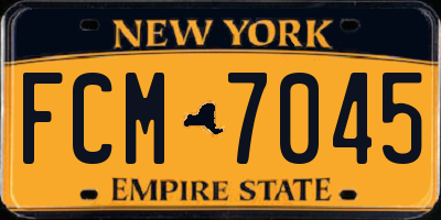 NY license plate FCM7045