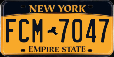 NY license plate FCM7047