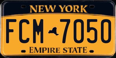 NY license plate FCM7050