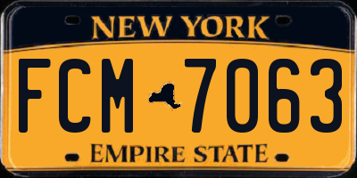NY license plate FCM7063