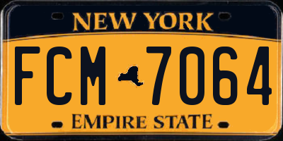 NY license plate FCM7064
