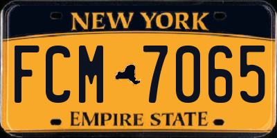 NY license plate FCM7065