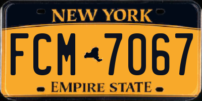 NY license plate FCM7067