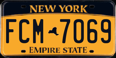 NY license plate FCM7069