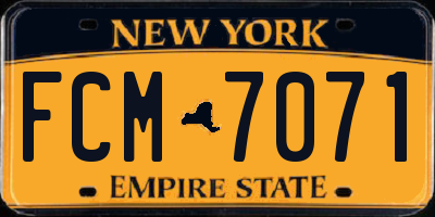 NY license plate FCM7071