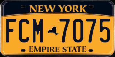 NY license plate FCM7075