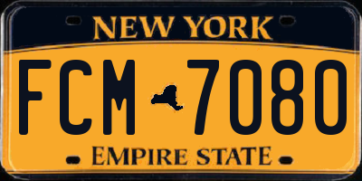 NY license plate FCM7080