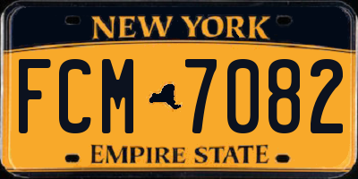 NY license plate FCM7082