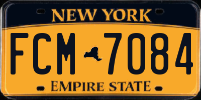 NY license plate FCM7084