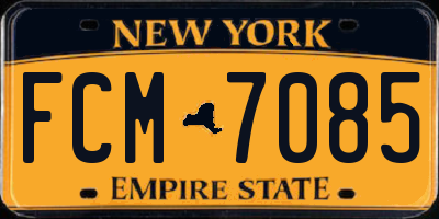 NY license plate FCM7085