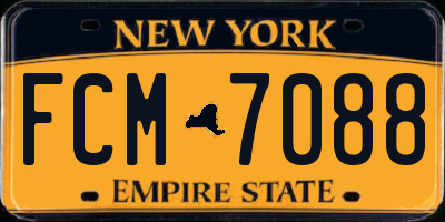 NY license plate FCM7088