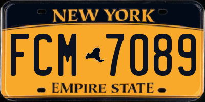 NY license plate FCM7089