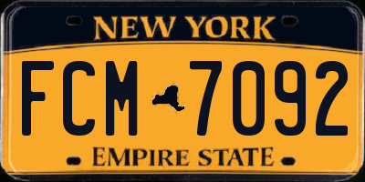 NY license plate FCM7092