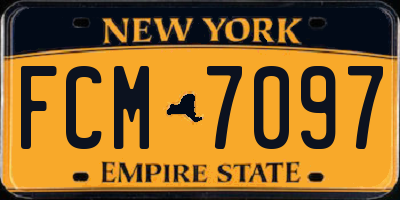 NY license plate FCM7097