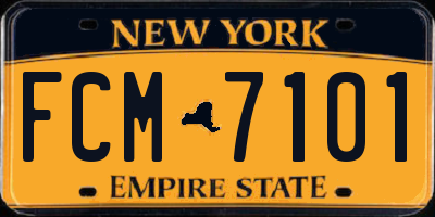 NY license plate FCM7101