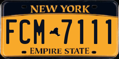NY license plate FCM7111