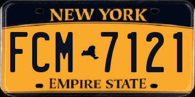 NY license plate FCM7121